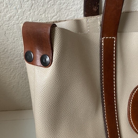 Leather Tote standard with pockets Handmade in USA - Picture 3 of 4